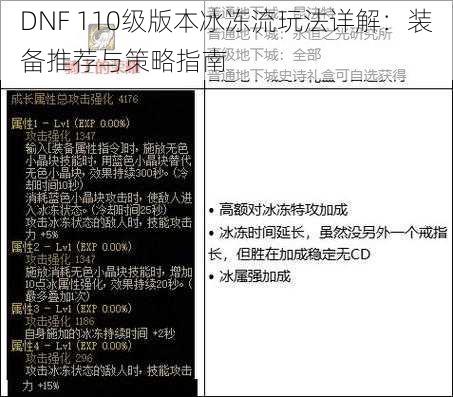 DNF 110级版本冰冻流玩法详解：装备推荐与策略指南