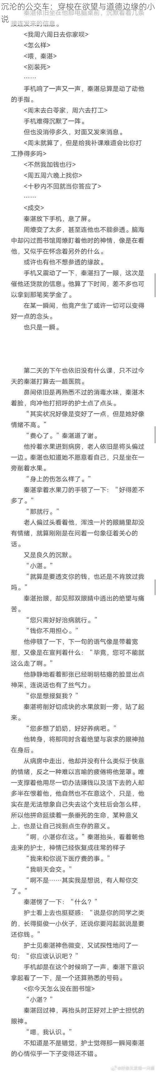 沉沦的公交车：穿梭在欲望与道德边缘的小说